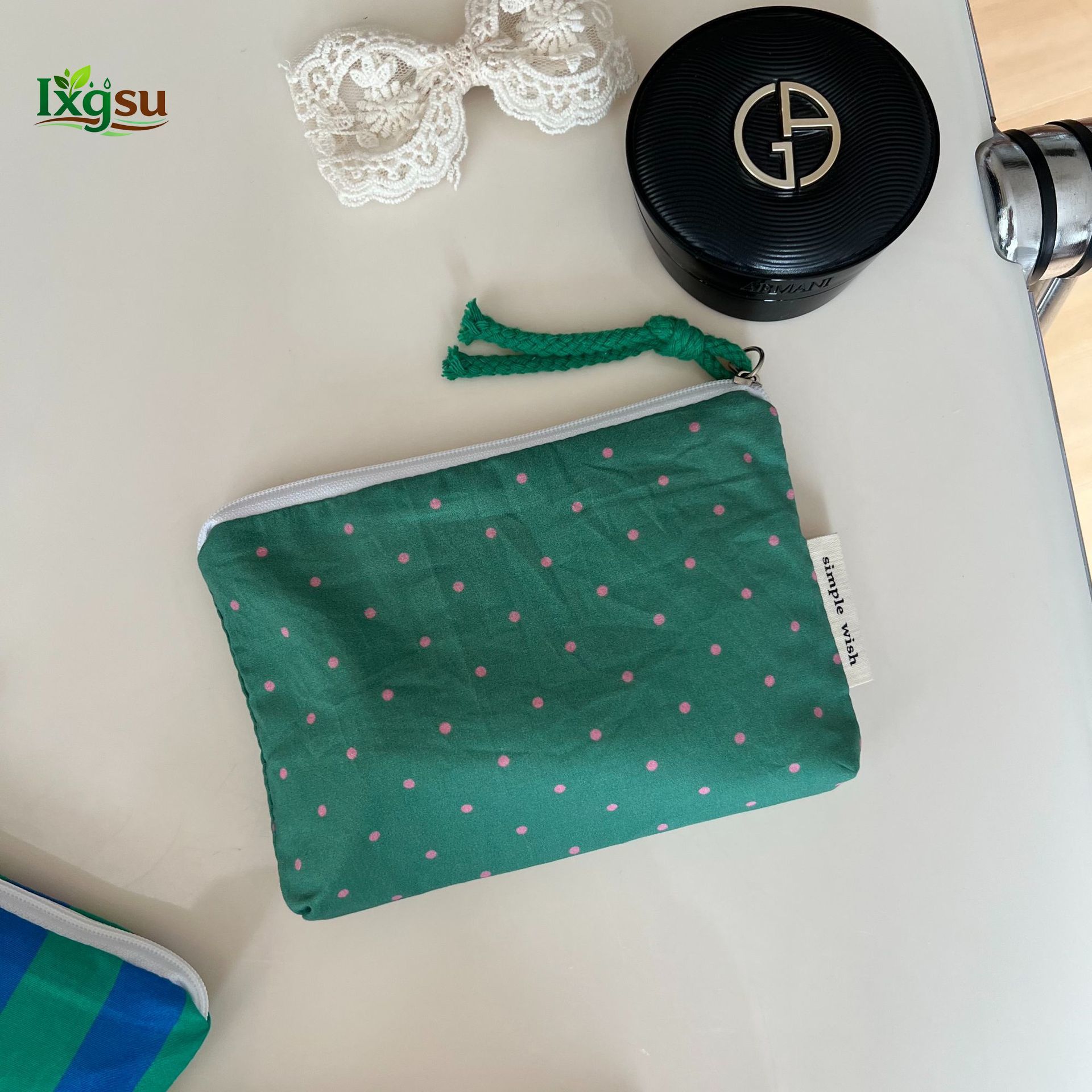 Mini Neceser de Algodón con Polka Dots Retro